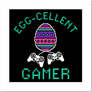 Egg-Cellent Gamer - Gamers Easter - Pixel Posters and Art